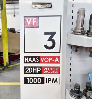 Haas #VF-3, vertical machining center, 40" X, 20" Y, 25" Z, 7500 RPM, 20 HP, 20 automatic tool changer, chip - Image 3