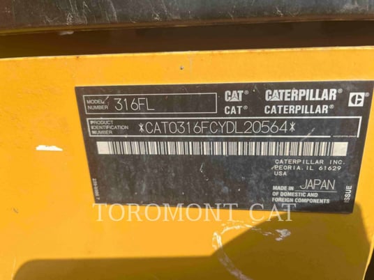 Caterpillar 316FL, 3565 hours, S/N: YDL20564, 2019 - Image 6
