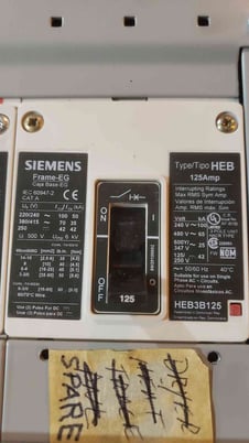 250 Amp. Siemens P3 #P3F56ML250ABS, Panelboard, HEB3B125/HEB3B020 Breakers, 3 Phase, 480 Volts - Image 4