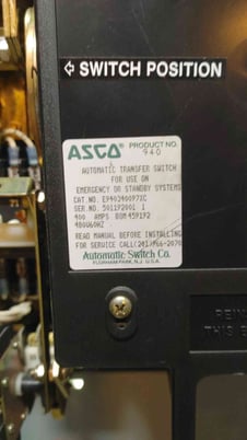 400 Amp. ASCO, Bulletin 940, Automatic Transfer Switch, 3 Phase, 480 Volts (Qty: 4 Matched) - Image 5