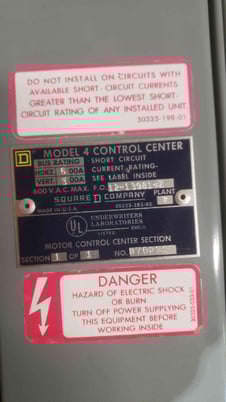 Square D, #4, Motor Control Center, MCC, 3 Section, 300/600 Amp., 600 VAC - Image 3