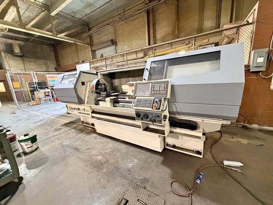Clausing #Multiturn-4000XS, CNC Lathe, 21.8" swing, 80" machining length, 6" bar, 20 HP, 2-axis, Fanuc - Image 1
