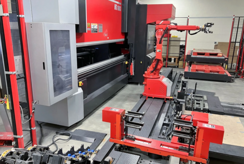 Amada #HG1003AR, CNC Press Brake, 100 Ton, 120" bending length, robotic cell, automatic tool changer, AMNC 3i - Image 1
