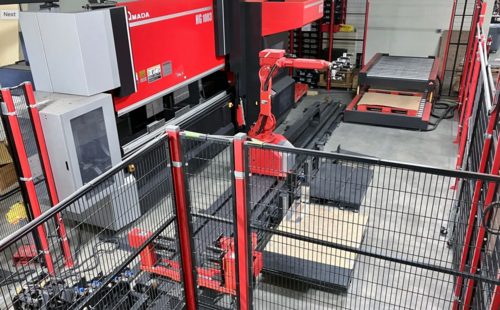 Amada #HG1003AR, CNC Press Brake, 100 Ton, 120" bending length, robotic cell, automatic tool changer, AMNC 3i - Image 2