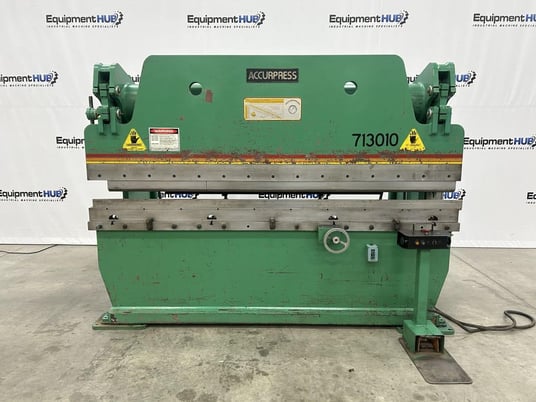 130 Ton, Accurpress #713010, press brake, 10' overall, 100" between housing, 8" stroke, 10" throat, 1987 - Image 1