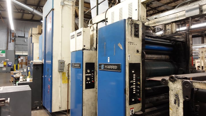 Harris #M1000A2, Double Web Offset Press System, 8 unit, 22.75" Cutoff, 38" width, 32 page, 45000 impressions - Image 3