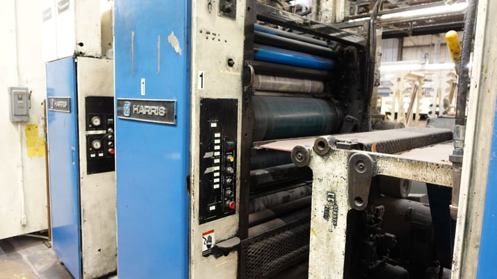 Harris #M1000A2, Double Web Offset Press System, 8 unit, 22.75" Cutoff, 38" width, 32 page, 45000 impressions - Image 6