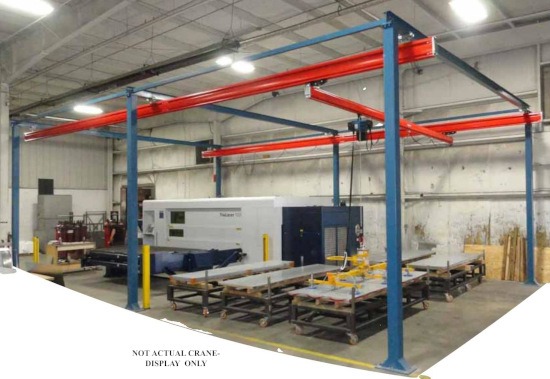 0.5 Ton, Demag, jib crane, 23.5' span, 30' runway, 8.5' under hook, 6 post, Harrington hoist, 2012 - Image 6