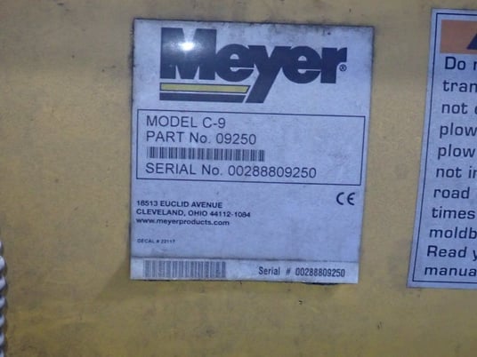 Meyer #C-9, Snow Plow, 108" capacity - Image 7