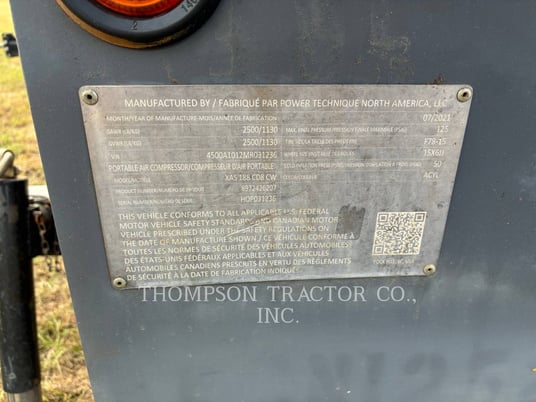 Atlas XAS188, Compressed Air, 4472 hours, S/N: HOP031236, 2021 - Image 3
