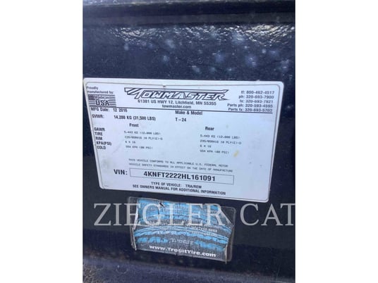 Towmaster T24, Trailer, S/N: 4KNFT2222HL161091, 2016 - Image 5