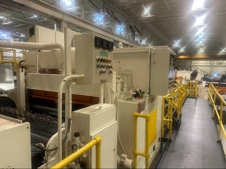 0.1" x 74" Trapezoidal Cut-to-Length Line, L to R, 19-roll leveler, 168" max. blank length, 300 FPM, 1989 - Image 2