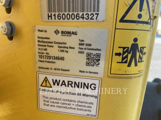 Bomag BMP8500, Wheel Loader, 611 hours, S/N: 101720134640, 2020 - Image 7