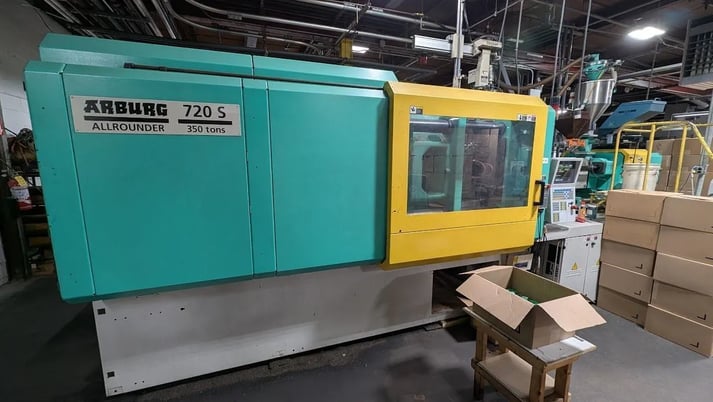 350 Ton, 18 oz., Arburg #Allrounder-720S-3200-1300, horizontal plastic injection molder, 28.3" x 28.3" tie - Image 1