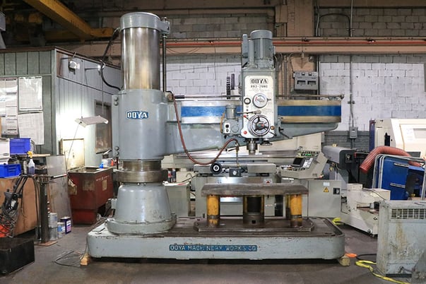 6' -1/2' " -19" Ooya #RE3-2000, radial drill, 10 HP, power elevation & clamping, #5MT, T-Slotted Base, coolant - Image 1