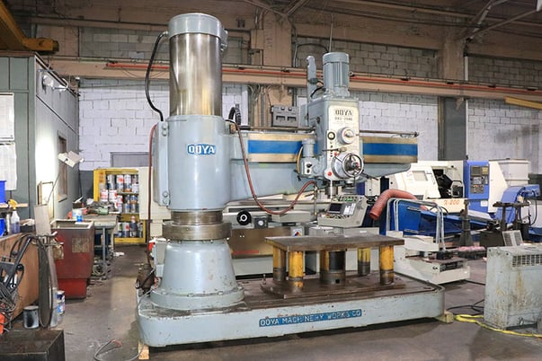 6' -1/2' " -19" Ooya #RE3-2000, radial drill, 10 HP, power elevation & clamping, #5MT, T-Slotted Base, coolant - Image 2
