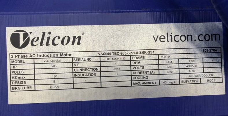 983 HP, 3600 RPM, Electric motor dynamometer and Regenerative Allen Bradly Drive with base built by Phoenix - Image 3
