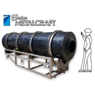35" x 144" Custom Metal Craft Inc., polymer rotary coating drum tumbler - Image 1