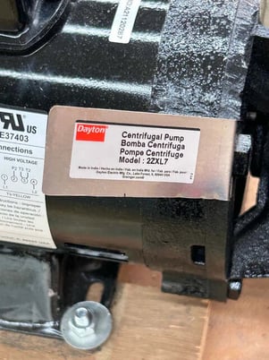 Dayton Centrifugal Pump 2ZXL7 1-1/4 in NPT Inlet, 1 in NPT Discharge 82 ft Max Head - Image 6