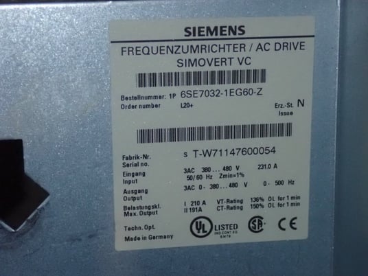 Siemens #6SE7032-1EG60-Z, AC Drive - Image 10
