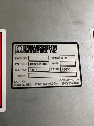 Powerohm #PF65R16K6, BRAKING RESISTOR 65 OHM 16600W - Image 6