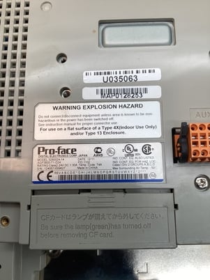 Pro-Face #AGP3600-T1-D24, 12.1IN HMI TOUCHSCREEN PANEL 24VDC - Image 7