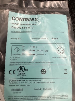 Contrinex #DW-AS-614-M12, INDUCTIVE PROXIMITY SENSOR 12MM 4MM RANGE - Image 4