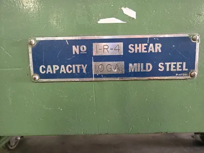 Niagara #1R4-10, Power Squaring Shear, 10" Ga. x 4', 5 HP, 75 SPM - Image 7