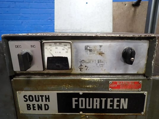 14" x 36" South Bend #14, Lathe, 1" bore, 3jaw 2" chuck, tool post, tailstock - Image 3