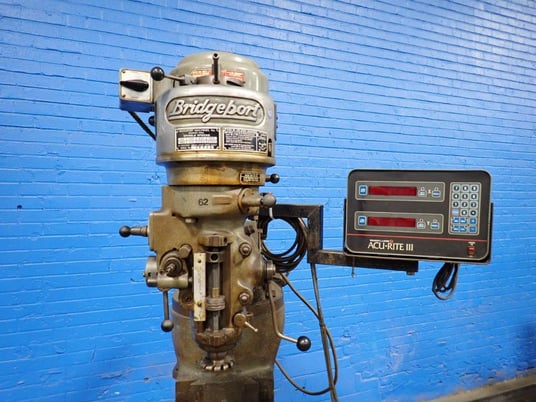 Bridgeport, Vertical Mill, 9" x 36" table, Bausch & Lomb AcuRite III digital read out, 1 HP - Image 4