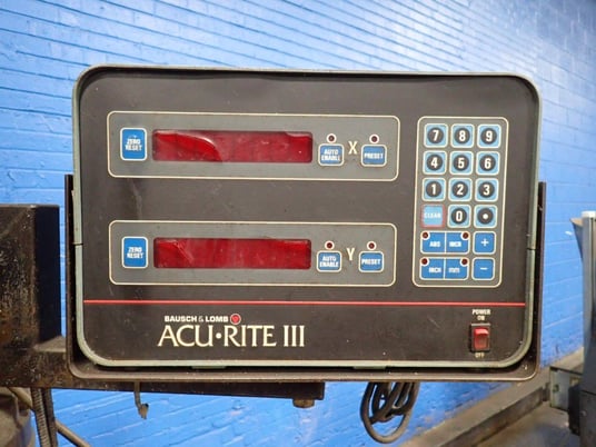 Bridgeport, Vertical Mill, 9" x 36" table, Bausch & Lomb AcuRite III digital read out, 1 HP - Image 7