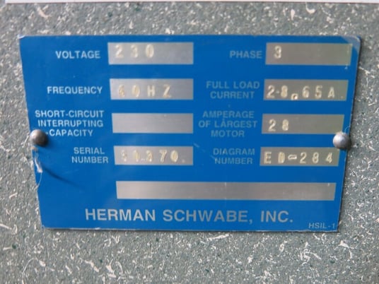 50 Ton, Herman Schwabe #DG-HD, Up-Acting Die Press, 38" x 38" bed, 6" stroke, 10 HP - Image 5