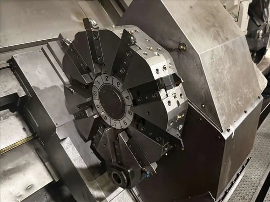 Okuma #Impact-LU45, CNC turning center, OSP-P200L Control, 33" swing, (2) 3-jaw 24" air chucks, 2008 - Image 9