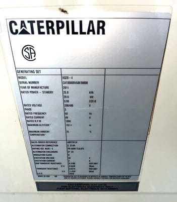 20 KW Caterpillar #XQ-20, portable diesel generator set, S/N CAT0VGBE00808, 2011 - Image 3