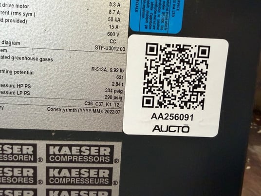 1130-1200 scfm, 232 psig, Kaeser #TF-340, refrigerated air dryer, R-513A, 460/575 V., 2022 - Image 8
