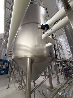 4200 gallon Qualtech, Stainless Steel Jacketed Vertical Mix Tank, 102" diameter x 120" height, cone - Image 2