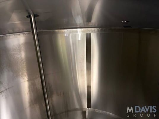 4200 gallon Qualtech, Stainless Steel Jacketed Vertical Mix Tank, 102" diameter x 120" height, cone - Image 6