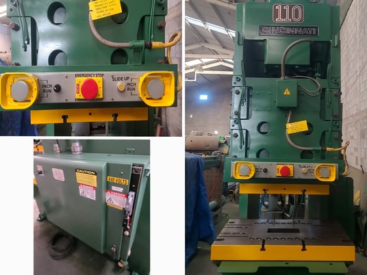 110 Ton, Cincinnati C-Frame, Hydraulic Press, 10" stroke, 27" x 42" table - Image 6