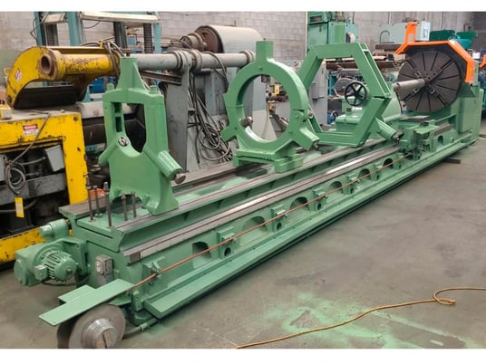 45" x 210" Shepard-Niles #DLZ-1000, Lathe, 4" bar, 4-jaw 39-1/2" chuck, vari-speed drive, 2 steady rests - Image 1