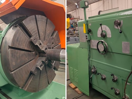 45" x 210" Shepard-Niles #DLZ-1000, Lathe, 4" bar, 4-jaw 39-1/2" chuck, vari-speed drive, 2 steady rests - Image 4