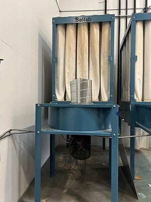 5000 cfm Belfab #BEL150, inside baghouse dust collector, 329 sq.ft., filter bag, interior, 15 HP, 2020 - Image 1