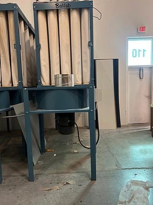 5000 cfm Belfab #BEL150, inside baghouse dust collector, 329 sq.ft., filter bag, interior, 15 HP, 2020 - Image 2
