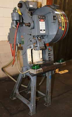 9 Ton, Perkins #200-B, OBI press, 1.5" stroke, 8" x13" bed, 5.5" Shut Height, 1.5" adjustment, air clutch - Image 1