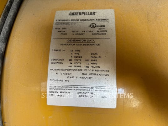 Caterpillar #3412C, diesel generator set, Tier 1, sound attenuated enclosure, PMG, 924 hours, 2002 - Image 4