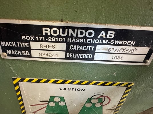 6" x 6" x 5/8" Roundo #R-6-S, angle roll, hydraulic, 18" roll diameter, 20 HP, 23 FPM, 1988 - Image 9