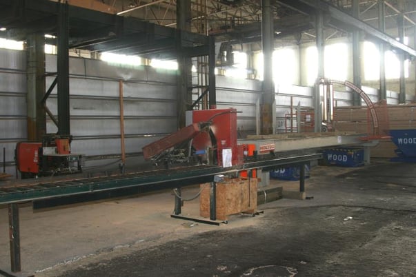 Holtec #Transcut-II-Station, package saw, 404" chain saw, automatic chain tensioner, 2002 - Image 1