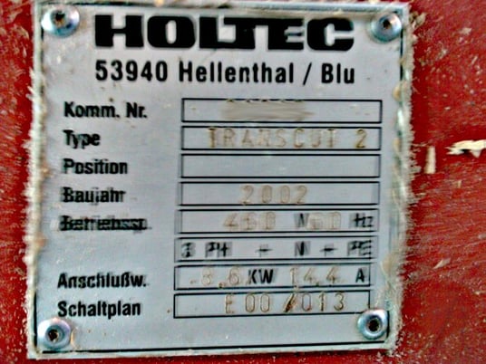 Holtec #Transcut-II-Station, package saw, 404" chain saw, automatic chain tensioner, 2002 - Image 4