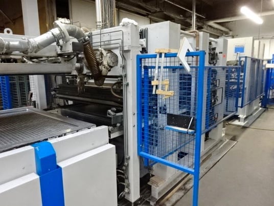 Wemhoner #Basic-1000-Plus, membrane press with pin sy, storage/unwind stand, 2005 - Image 2