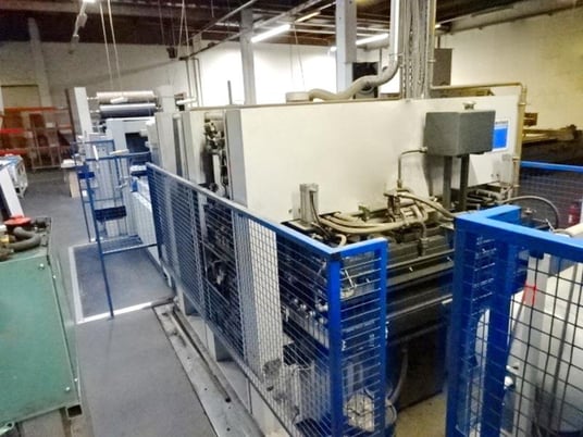 Wemhoner #Basic-1000-Plus, membrane press with pin sy, storage/unwind stand, 2005 - Image 4