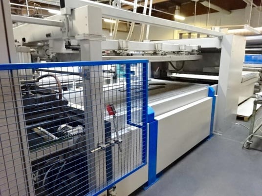 Wemhoner #Basic-1000-Plus, membrane press with pin sy, storage/unwind stand, 2005 - Image 5